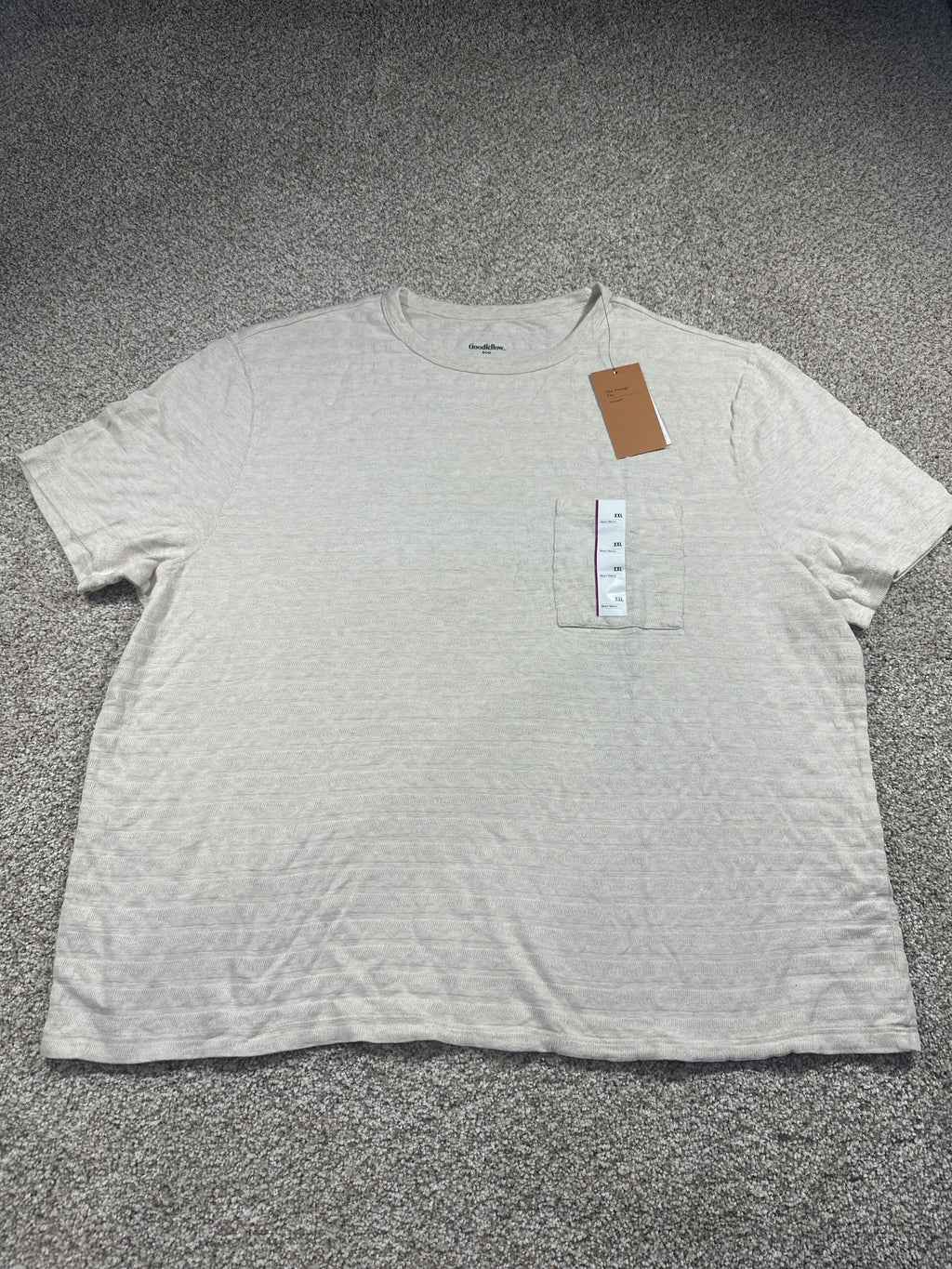 Goodfellow & Co textured vintage pocket T-shirt XXL cream