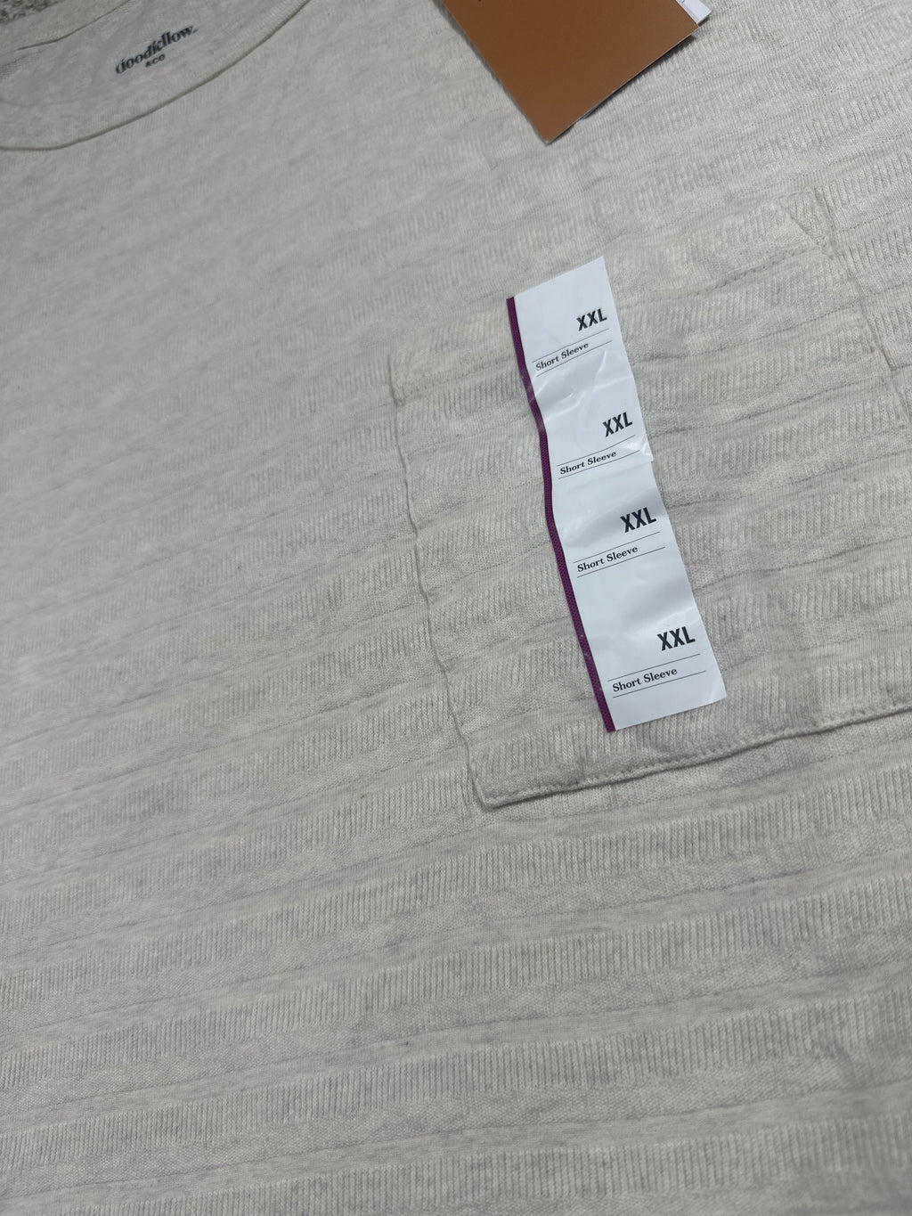 Goodfellow & Co textured vintage pocket T-shirt XXL cream