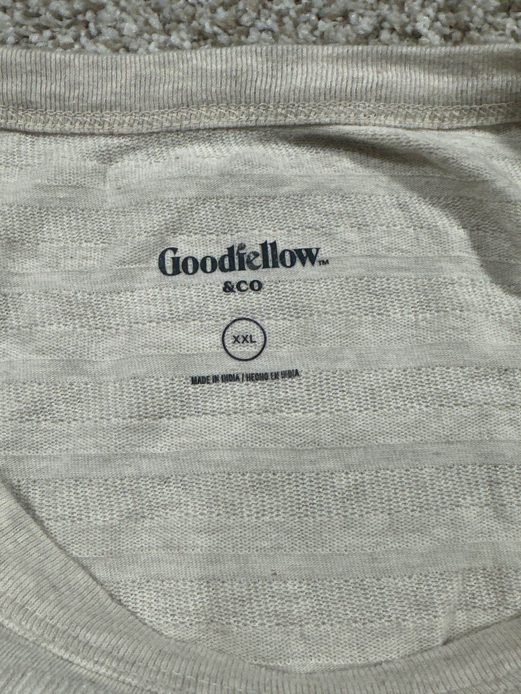 Goodfellow & Co textured vintage pocket T-shirt XXL cream