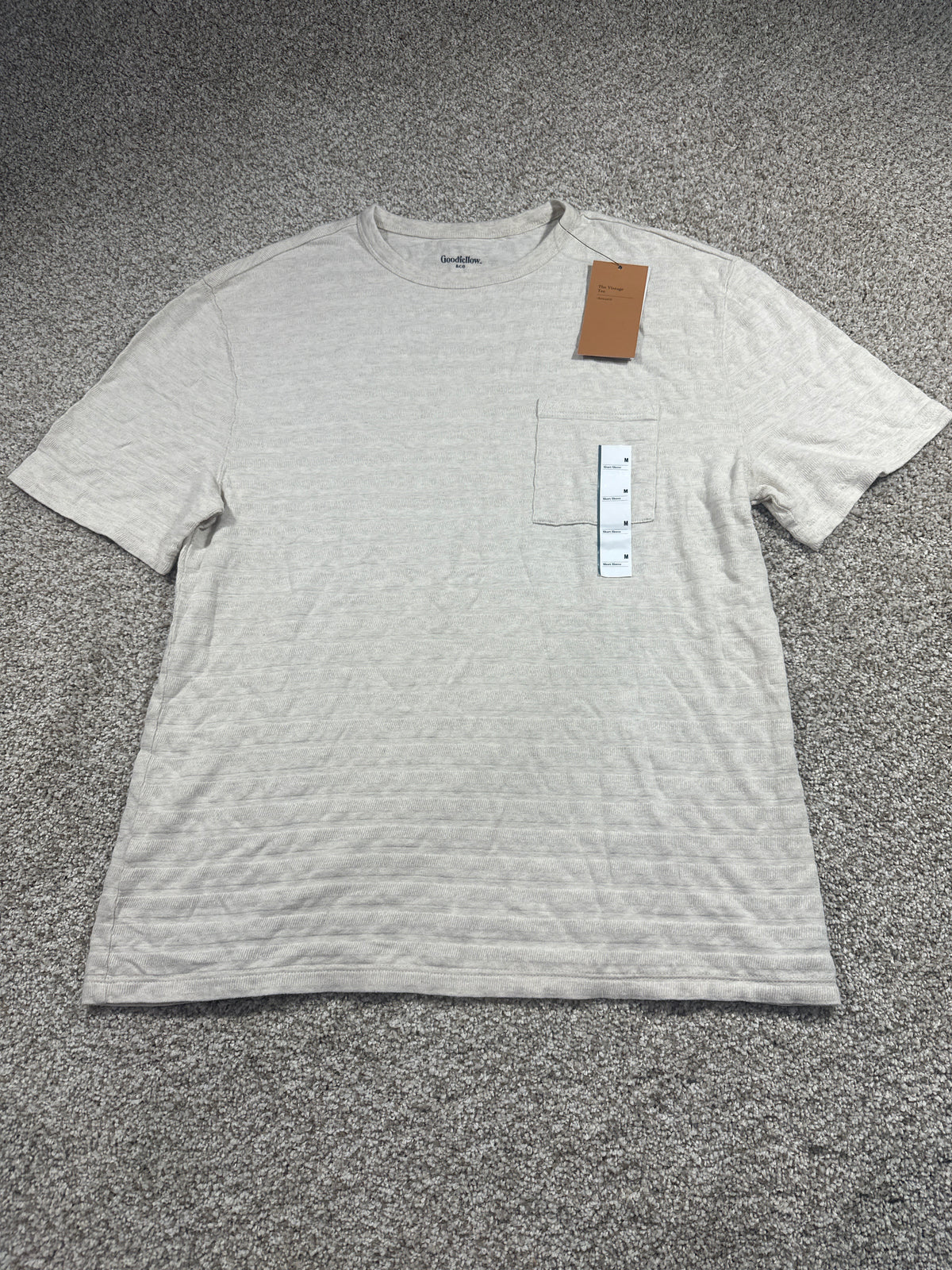 Goodfellow & Co textured vintage pocket T-shirt medium cream