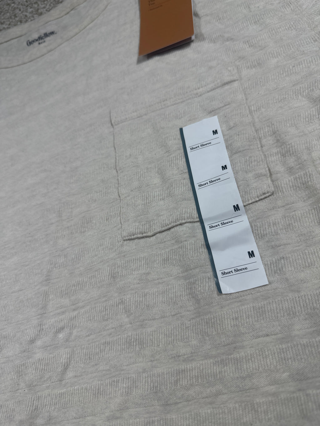 Goodfellow & Co textured vintage pocket T-shirt medium cream