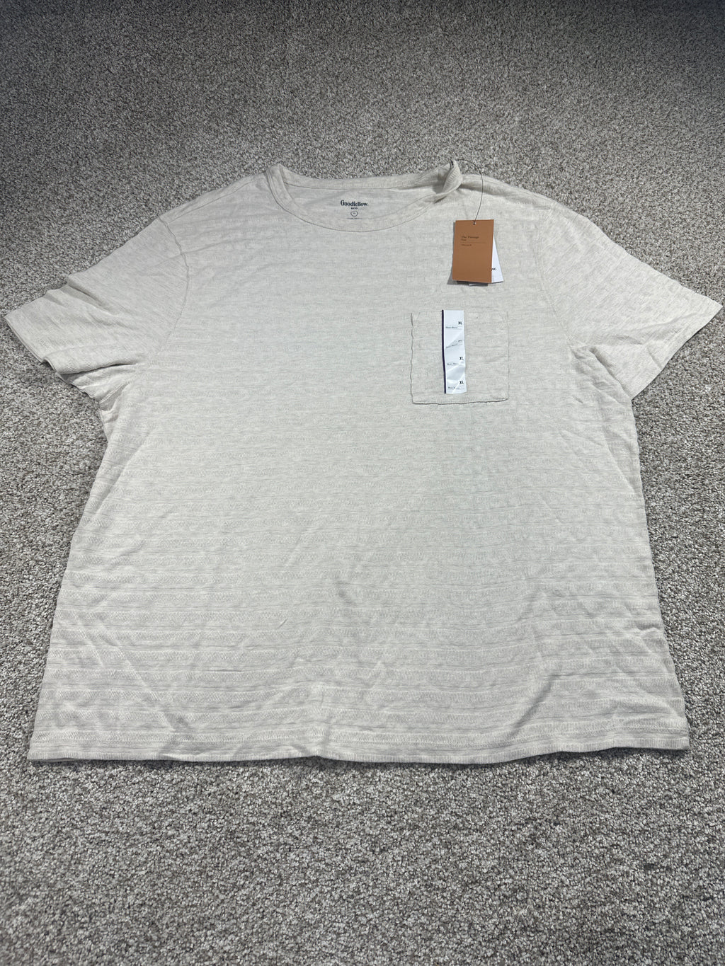 Goodfellow & Co textured vintage pocket T-shirt XL cream