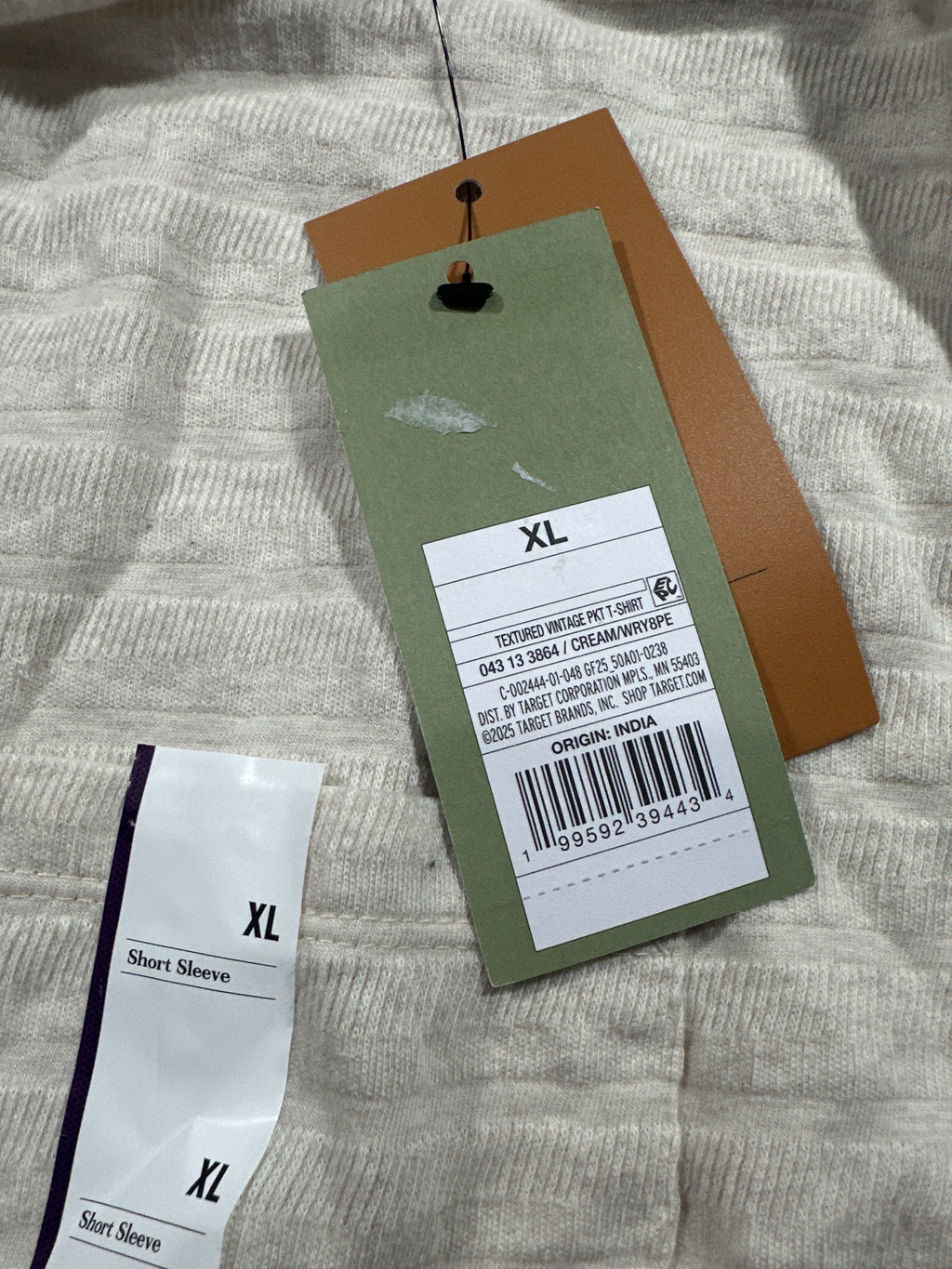 Goodfellow & Co textured vintage pocket T-shirt XL cream