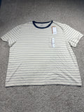 Goodfellow & Co textured vintage pocket T-shirt XXL off-white navy stripe
