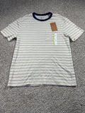 Goodfellow & Co textured vintage pocket T-shirt small off-white navy stripe