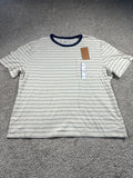 Goodfellow & Co textured vintage pocket T-shirt XL off-white navy stripe