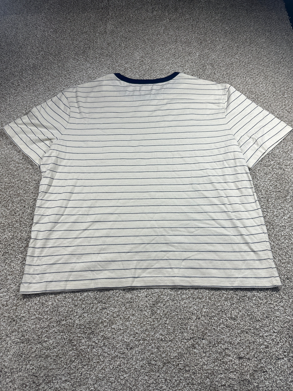 Goodfellow & Co textured vintage pocket T-shirt XL off-white navy stripe