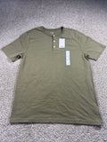 Goodfellow & Co vintage henley T-shirt men's medium olive green