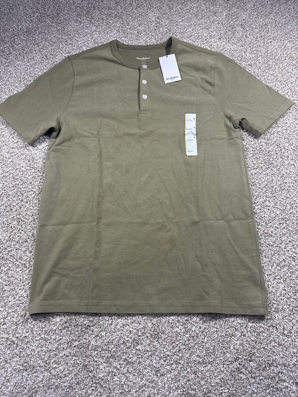 Goodfellow & Co vintage henley T-shirt men's small olive green