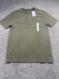 Goodfellow & Co vintage henley T-shirt men's small olive green