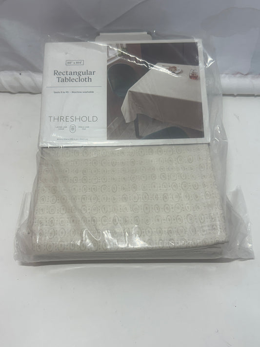 Threshold Rectangular Tablecloth Neutral Pattern Washable