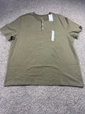 Goodfellow & Co vintage henley T-shirt men's XXL olive green