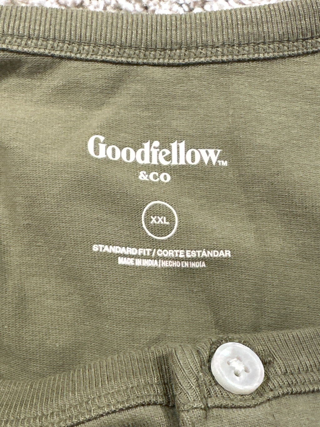 Goodfellow & Co vintage henley T-shirt men's XXL olive green