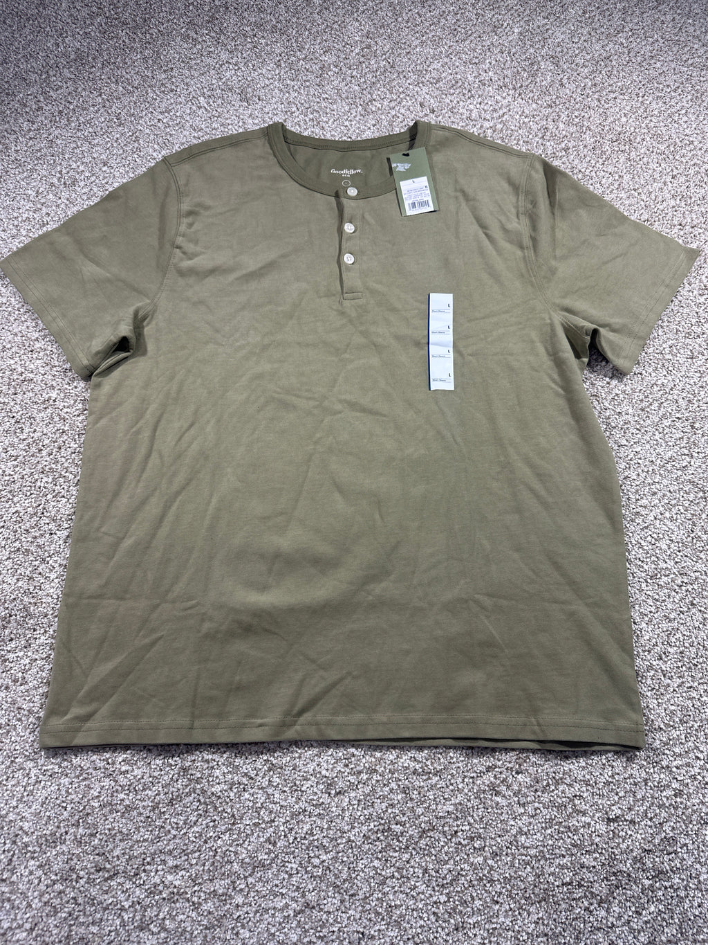 Goodfellow & Co vintage henley T-shirt men's large olive green