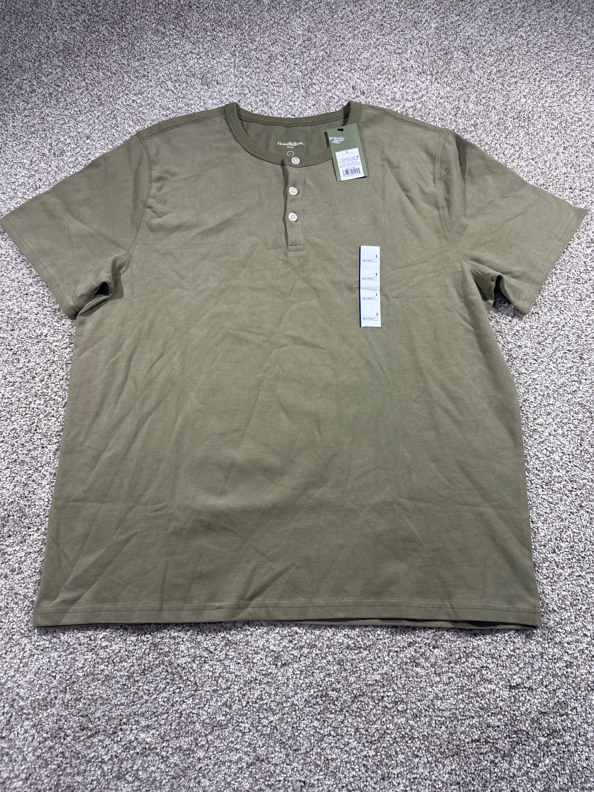 Goodfellow & Co vintage henley T-shirt men's large olive green