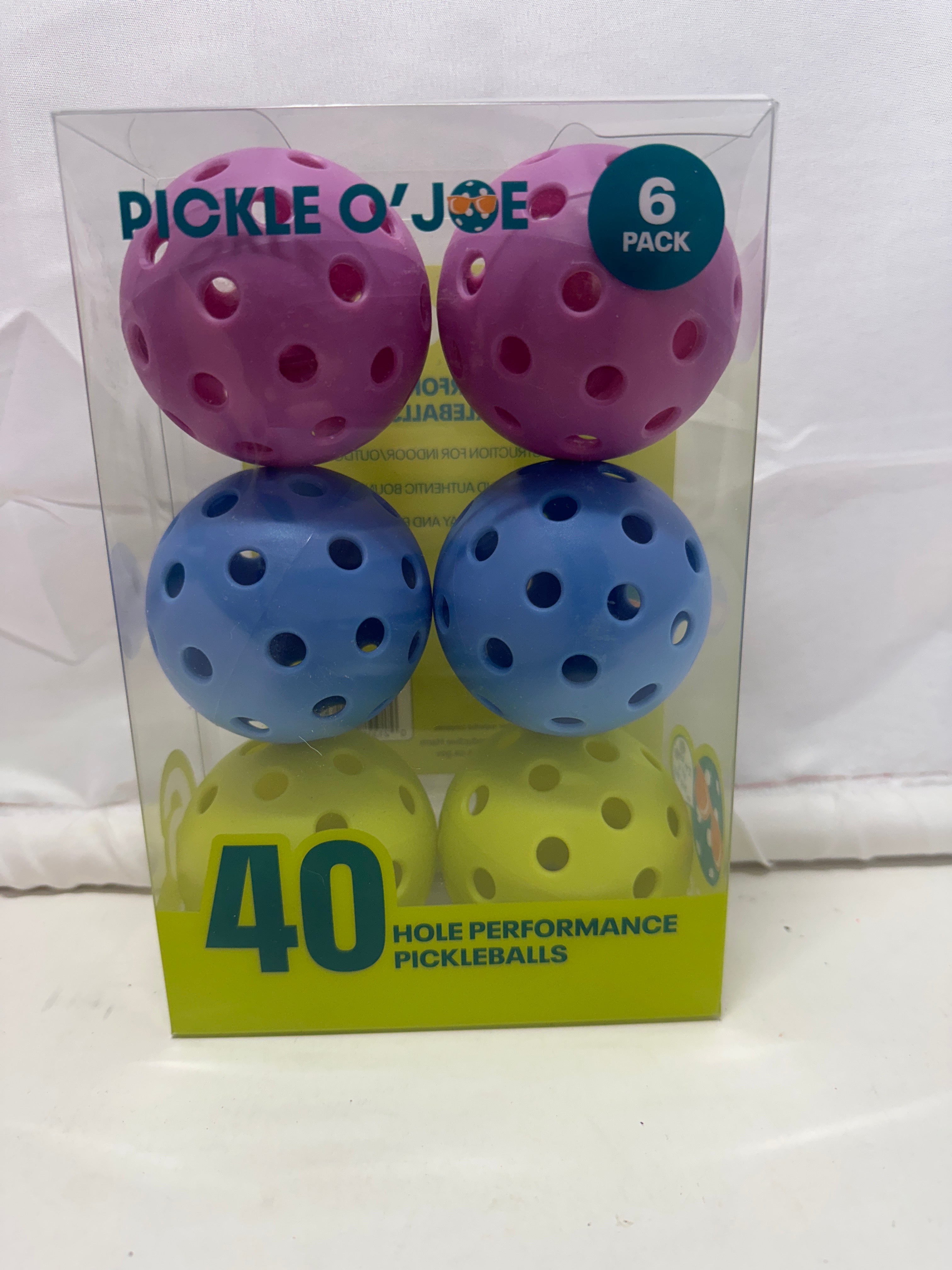Pickle O’ Joe 40-Hole Performance Pickleballs – 6 Pack