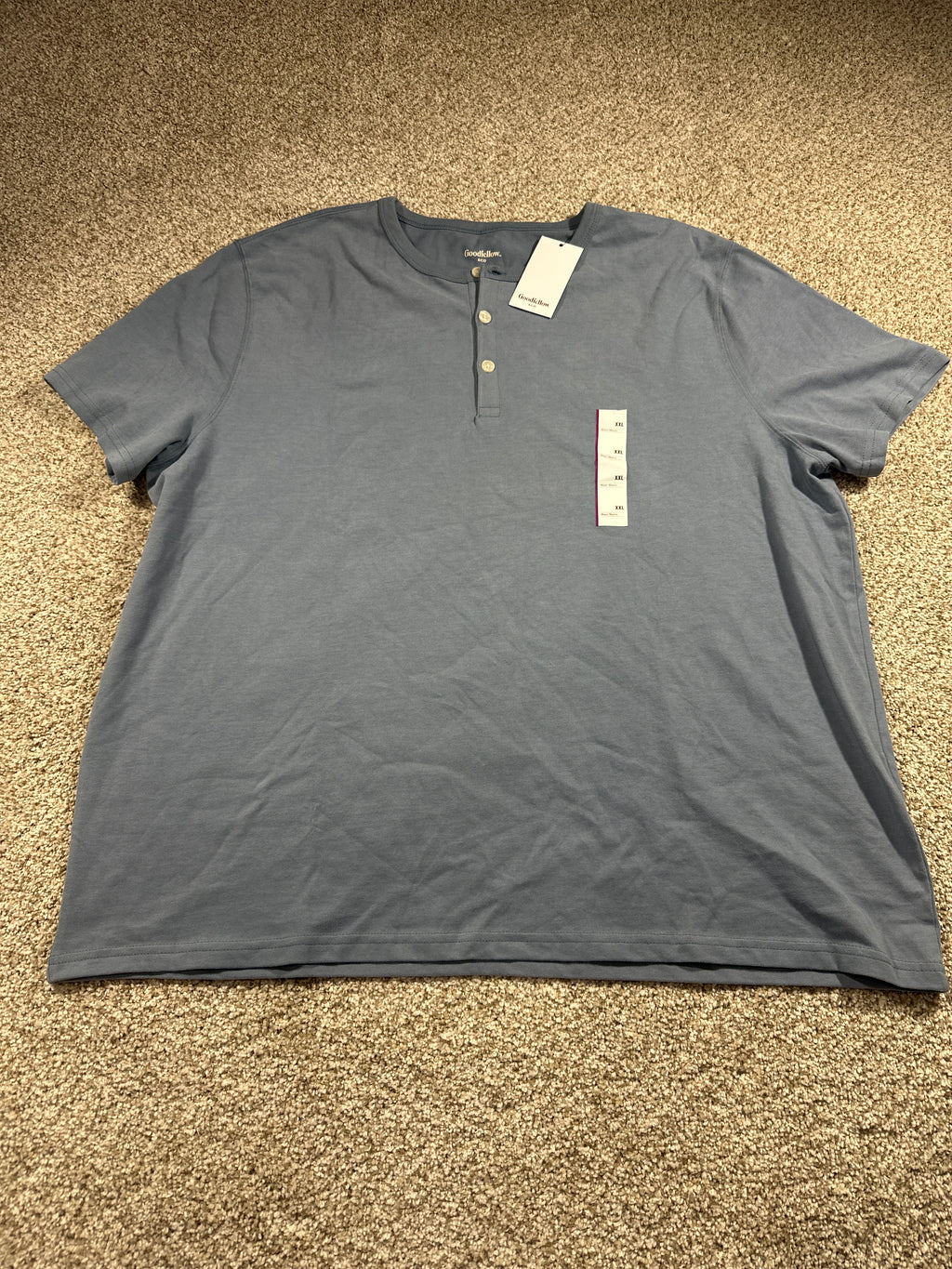 Goodfellow & Co vintage henley T-shirt men's XXL blue