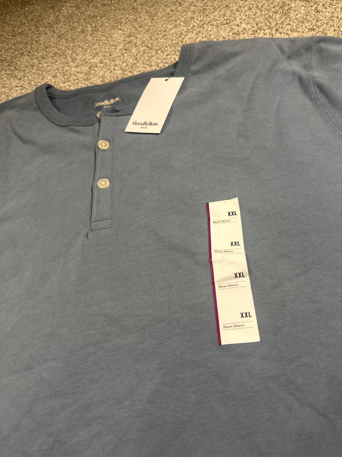 Goodfellow & Co vintage henley T-shirt men's XXL blue