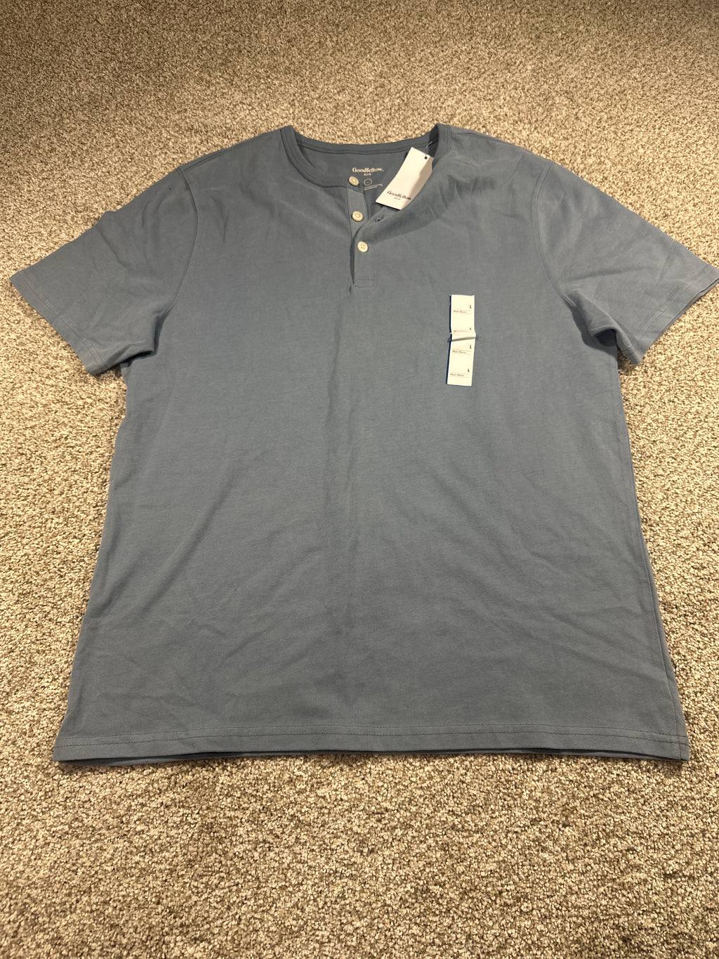 Goodfellow & Co vintage henley T-shirt men's large blue
