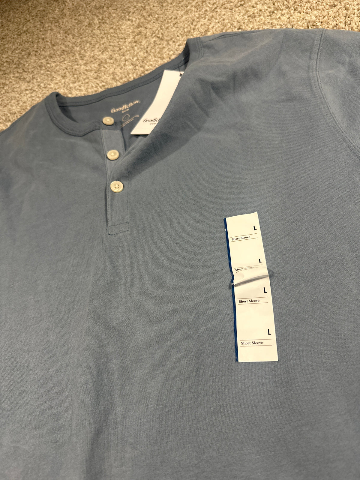 Goodfellow & Co vintage henley T-shirt men's large blue