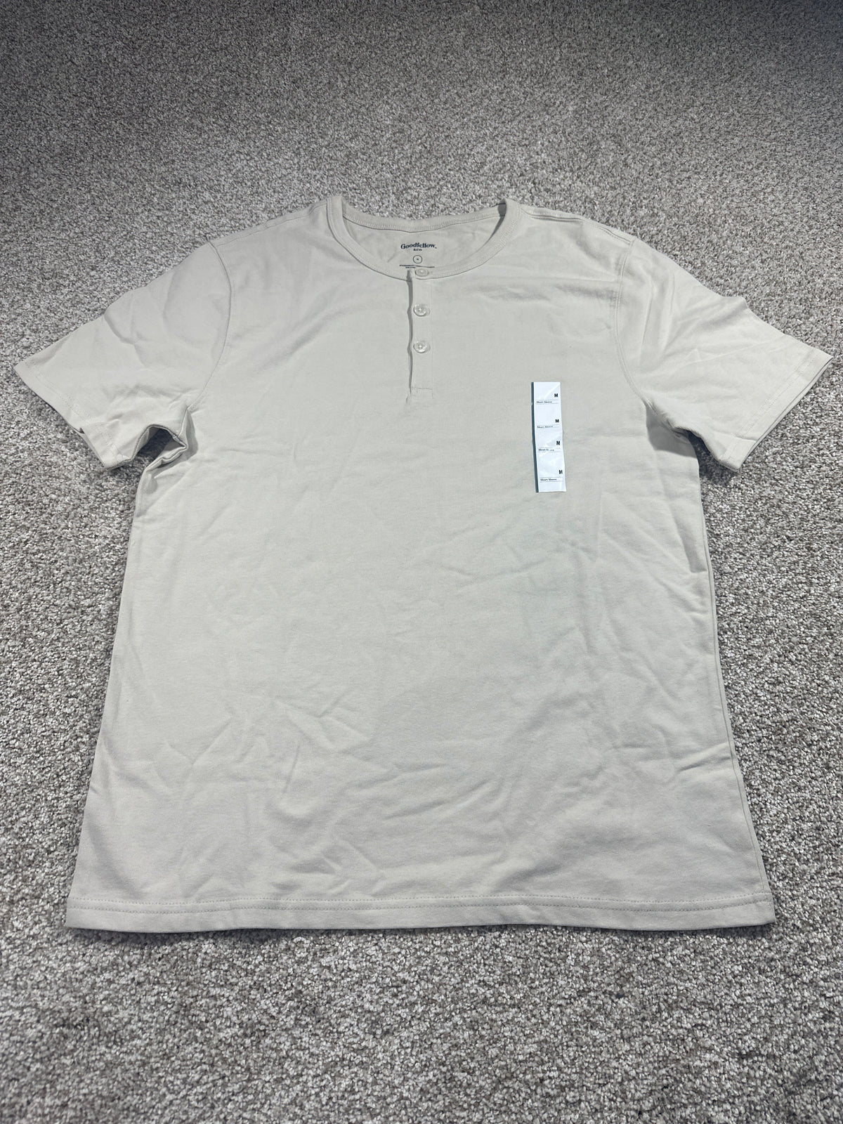 Goodfellow & Co vintage henley T-shirt men's medium light beige
