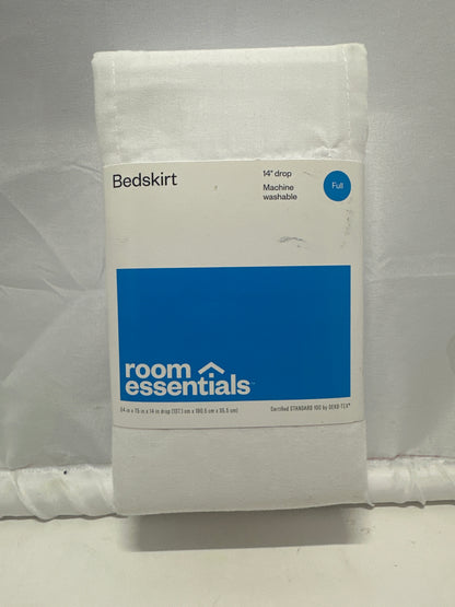 Room Essentials Bedskirt Full Size White 14" Drop