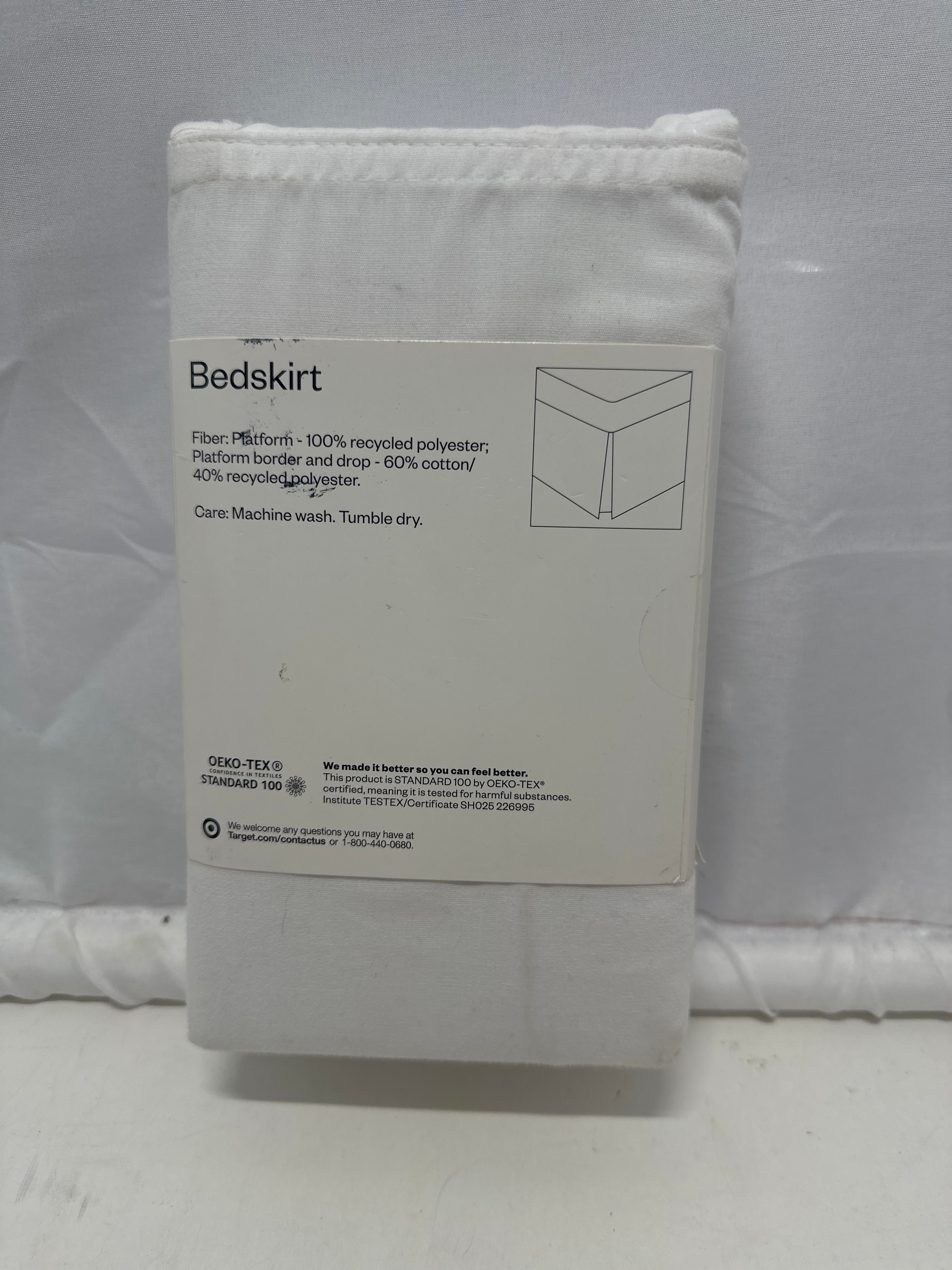 Room Essentials Bedskirt Full Size White 14" Drop