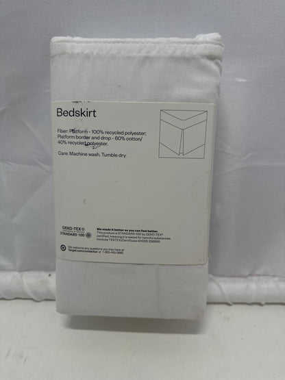 Room Essentials Bedskirt Full Size White 14" Drop