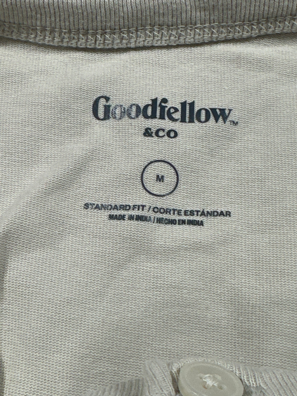 Goodfellow & Co vintage henley T-shirt men's medium light beige