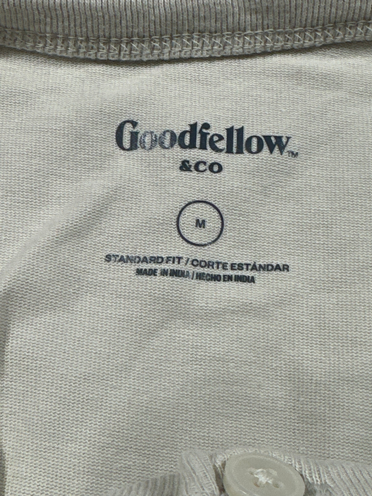 Goodfellow & Co vintage henley T-shirt men's medium light beige