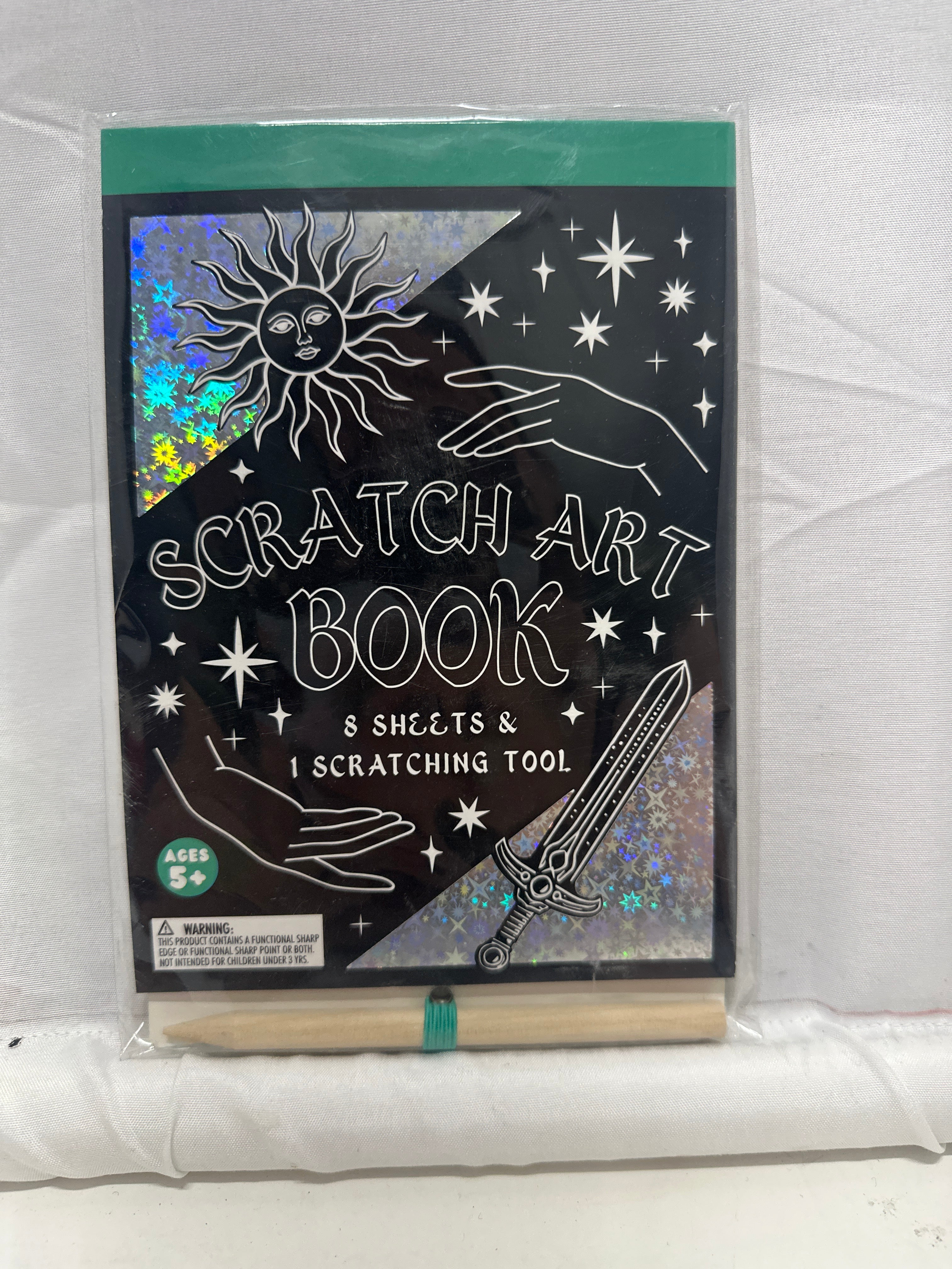 Scratch Art Book Craft Kit (8 Sheets + Stylus Tool)