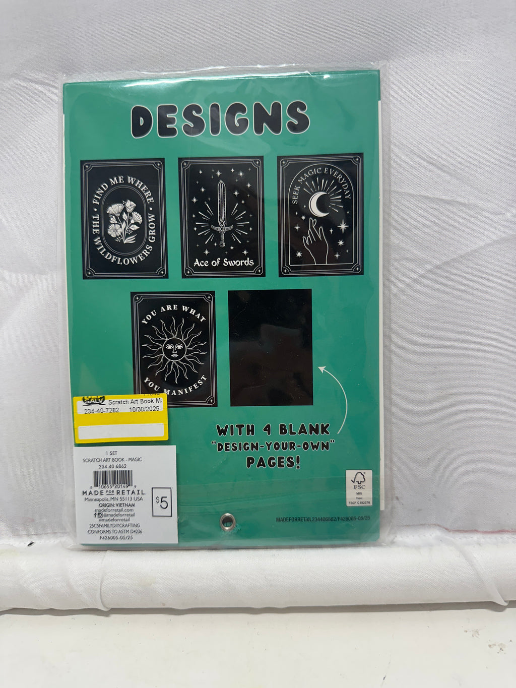 Scratch Art Book Craft Kit (8 Sheets + Stylus Tool)