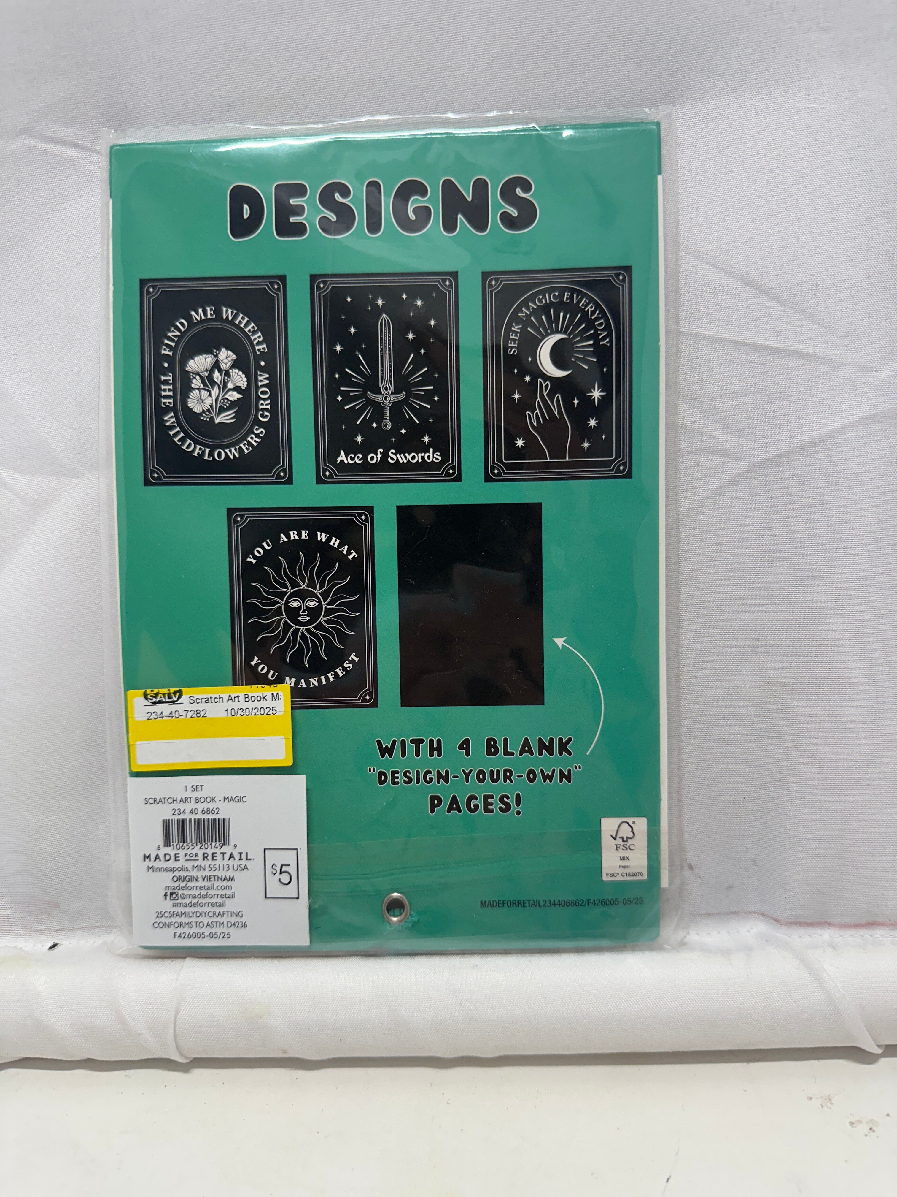 Scratch Art Book Craft Kit (8 Sheets + Stylus Tool)