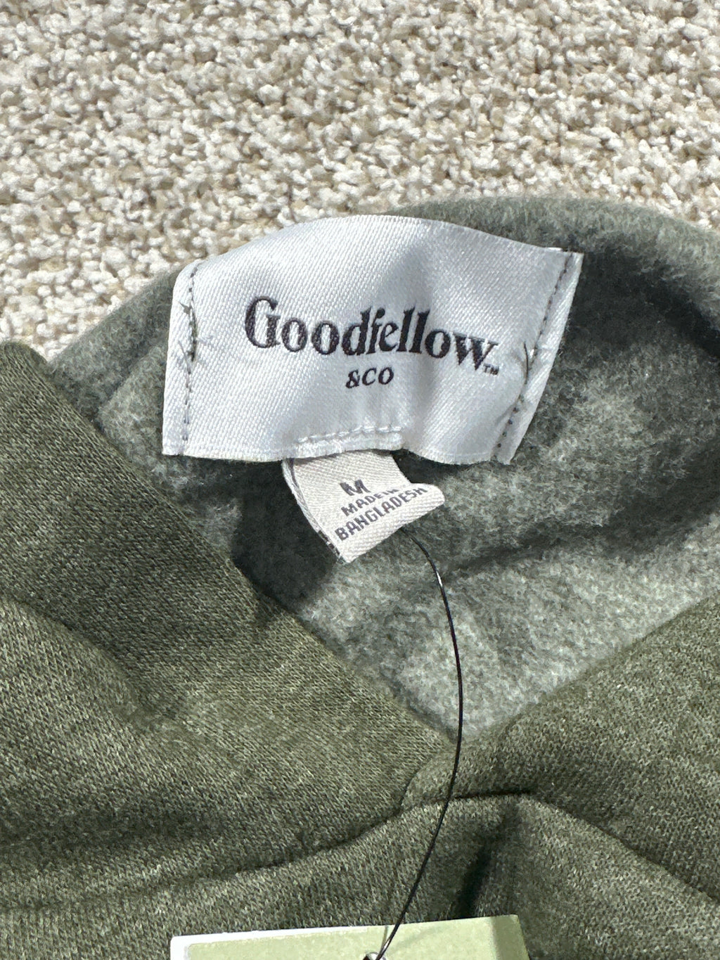 Goodfellow & Co every wear fleece hoodie men's medium olive