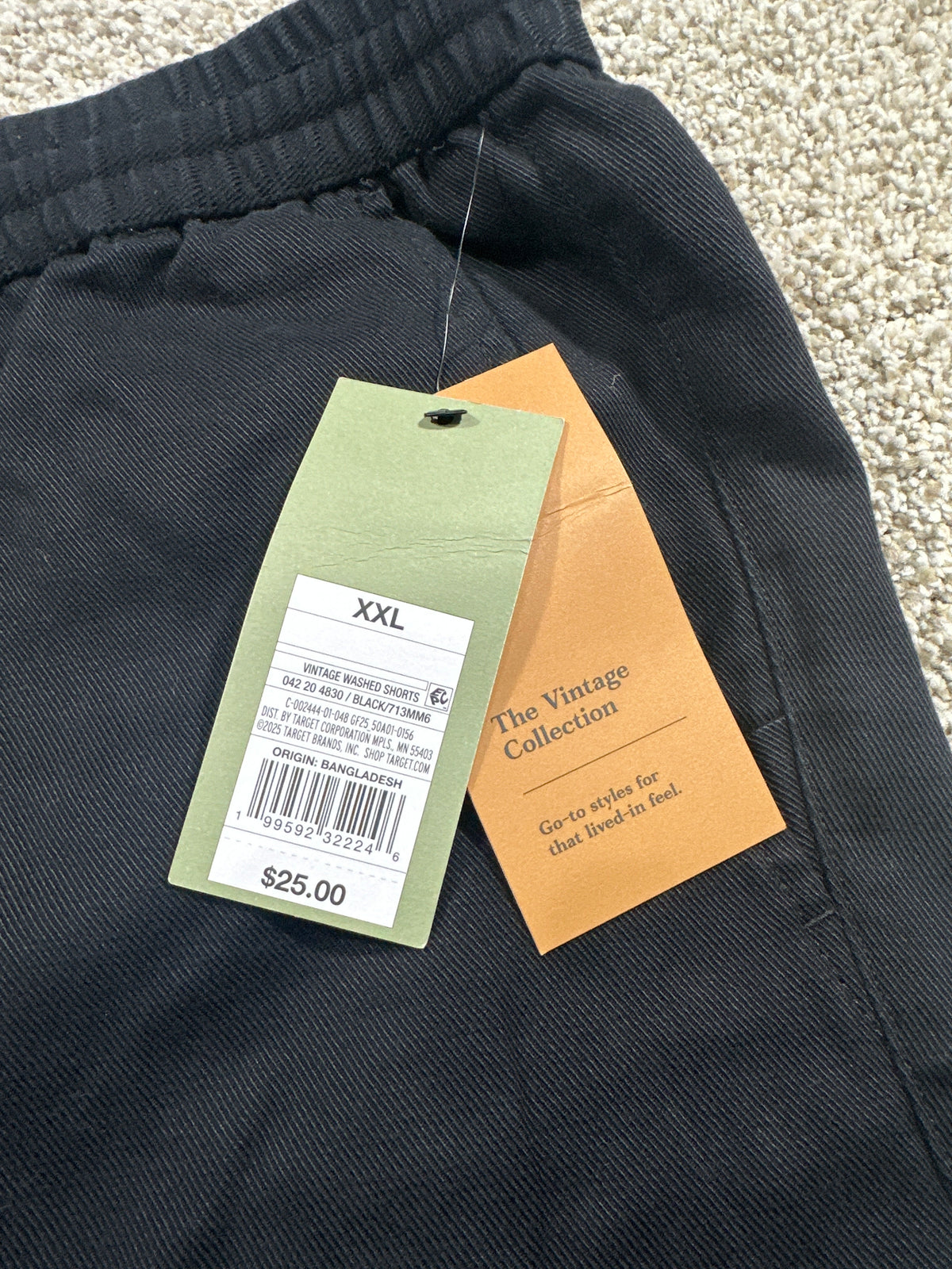 Goodfellow & Co vintage washed shorts men's XXL black