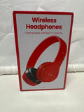 dealworthy red wireless folding on ear headphones
