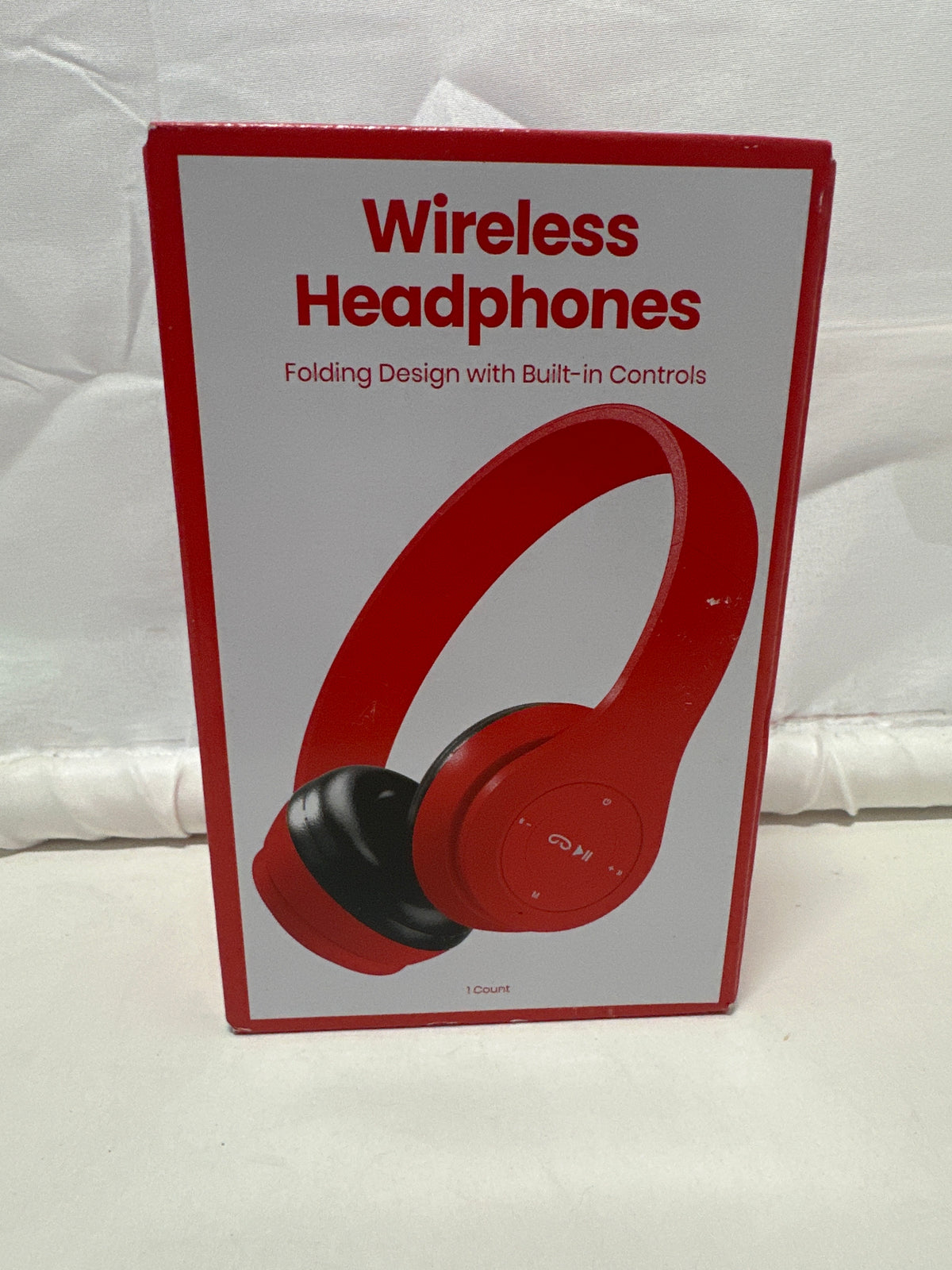 dealworthy red wireless folding on ear headphones