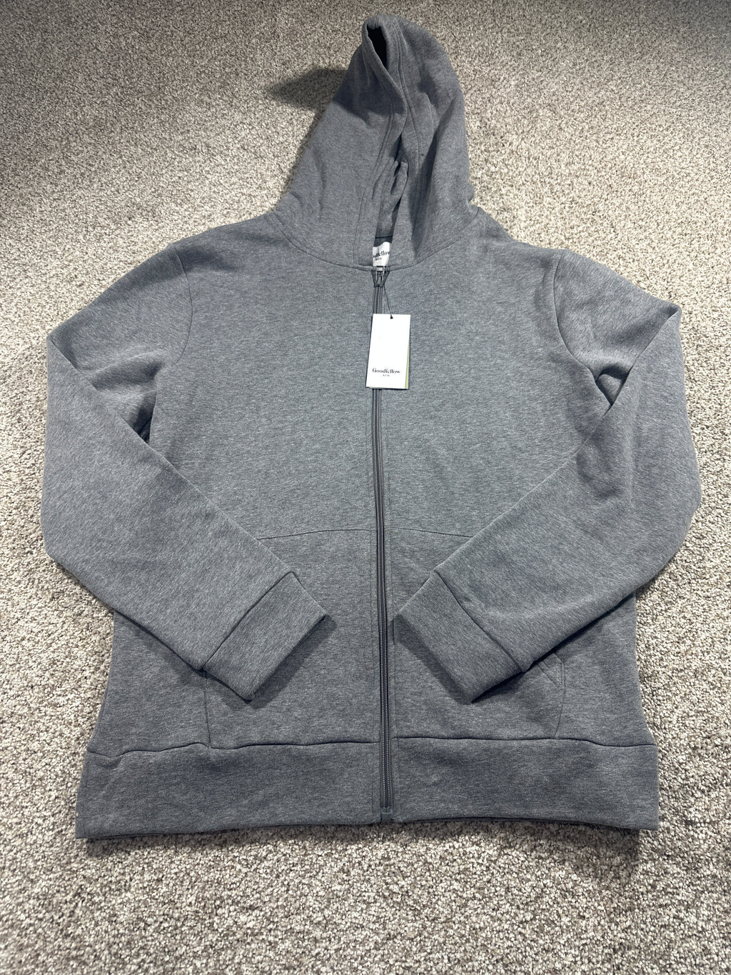 Goodfellow & Co Every Wear fleece full zip hoodie M charcoal