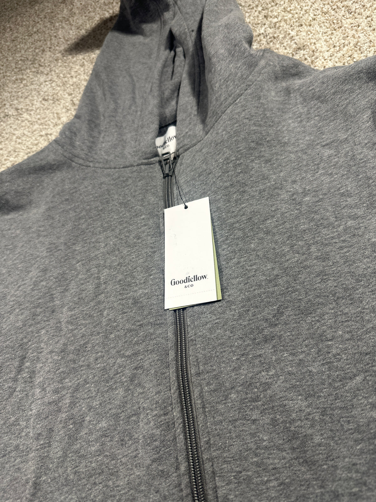 Goodfellow & Co Every Wear fleece full zip hoodie M charcoal
