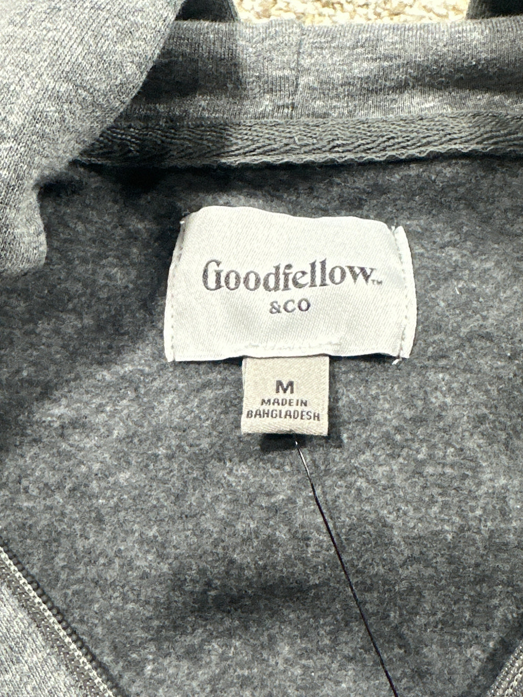 Goodfellow & Co Every Wear fleece full zip hoodie M charcoal