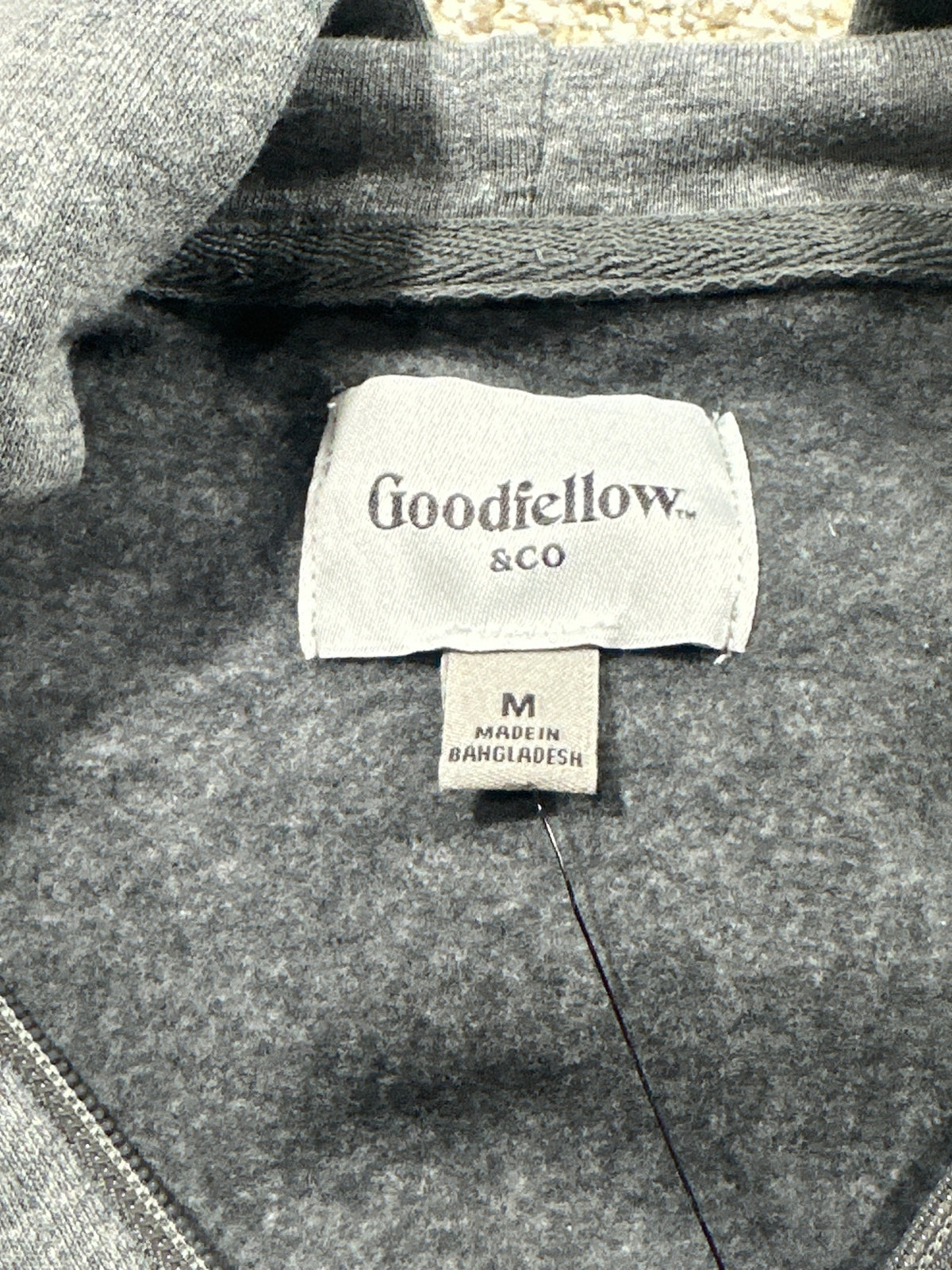 Goodfellow & Co Every Wear fleece full zip hoodie M charcoal