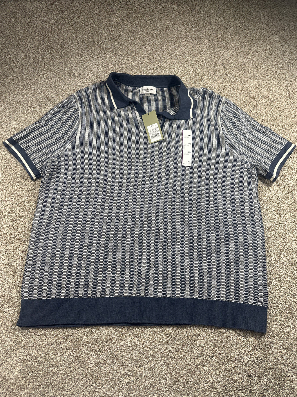 Goodfellow & Co Johnny collar sweater polo XXL blue