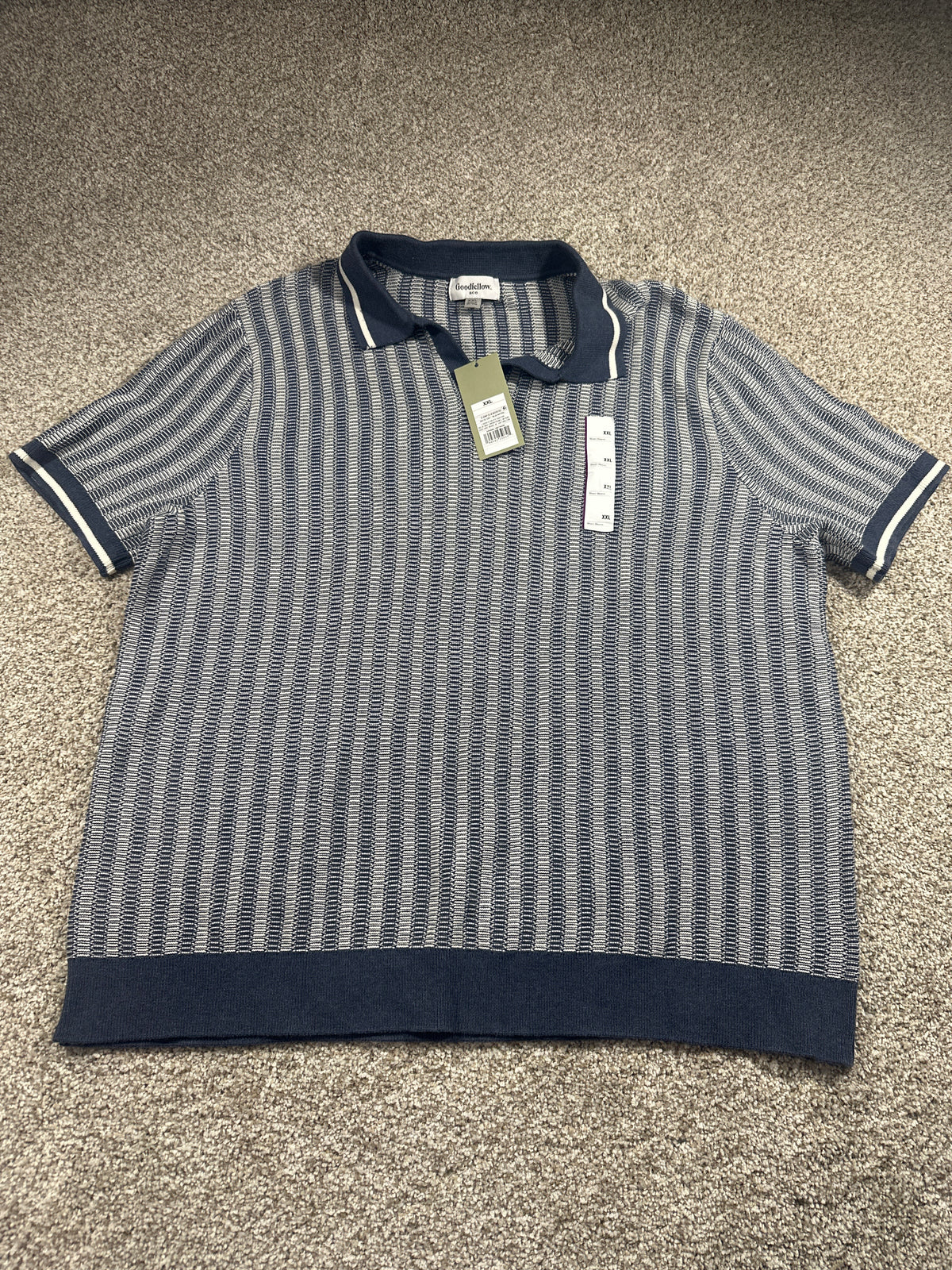 Goodfellow & Co Johnny collar sweater polo XXL blue