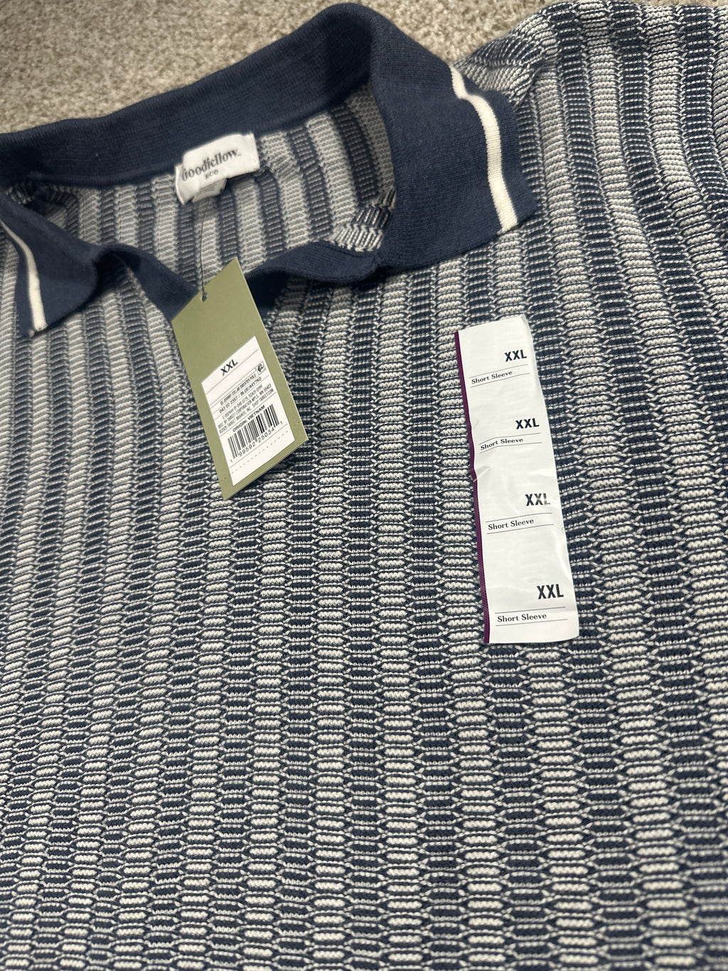 Goodfellow & Co Johnny collar sweater polo XXL blue