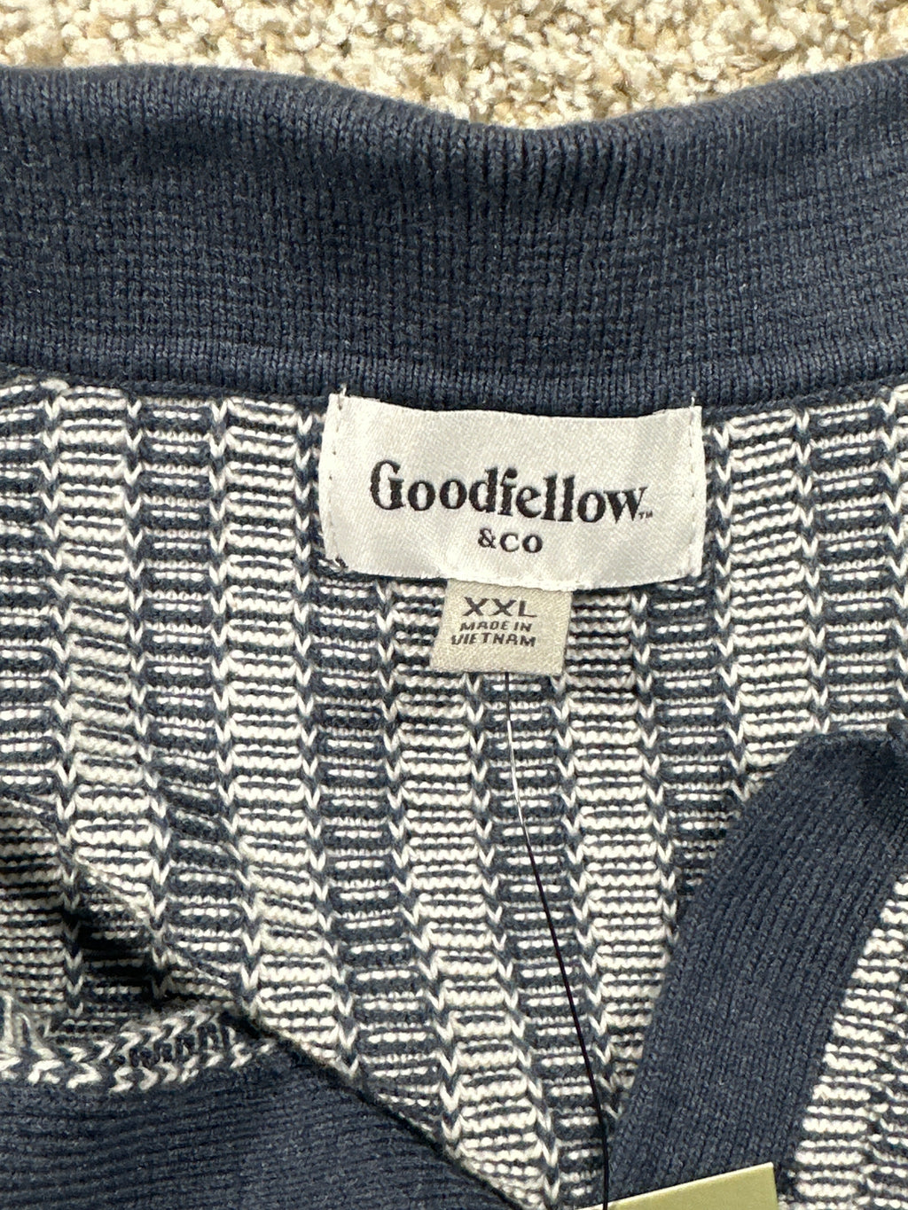 Goodfellow & Co Johnny collar sweater polo XXL blue
