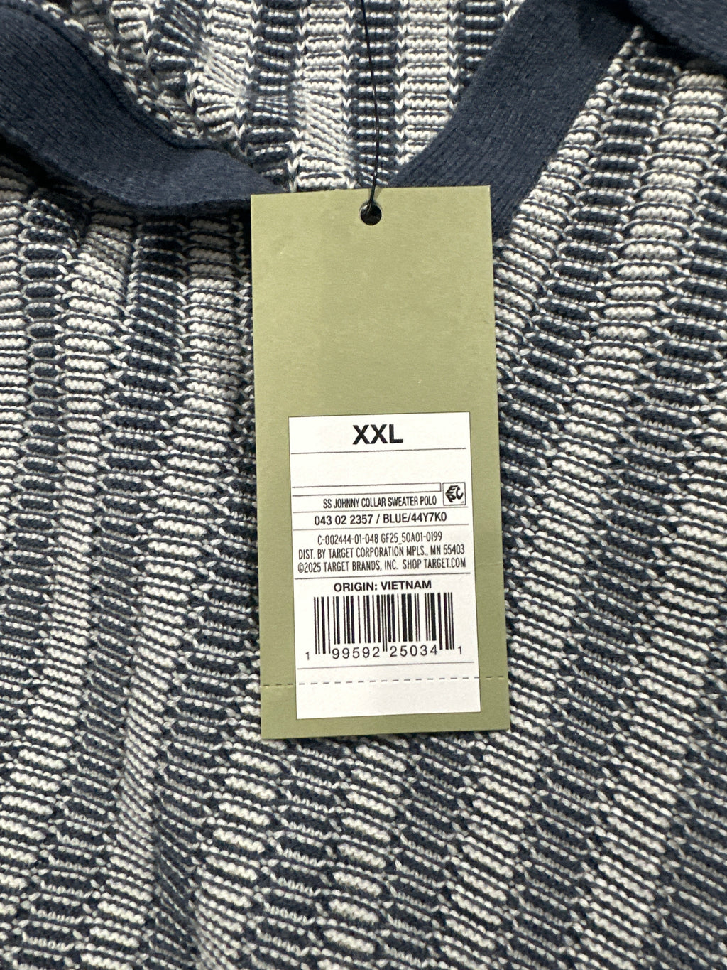 Goodfellow & Co Johnny collar sweater polo XXL blue
