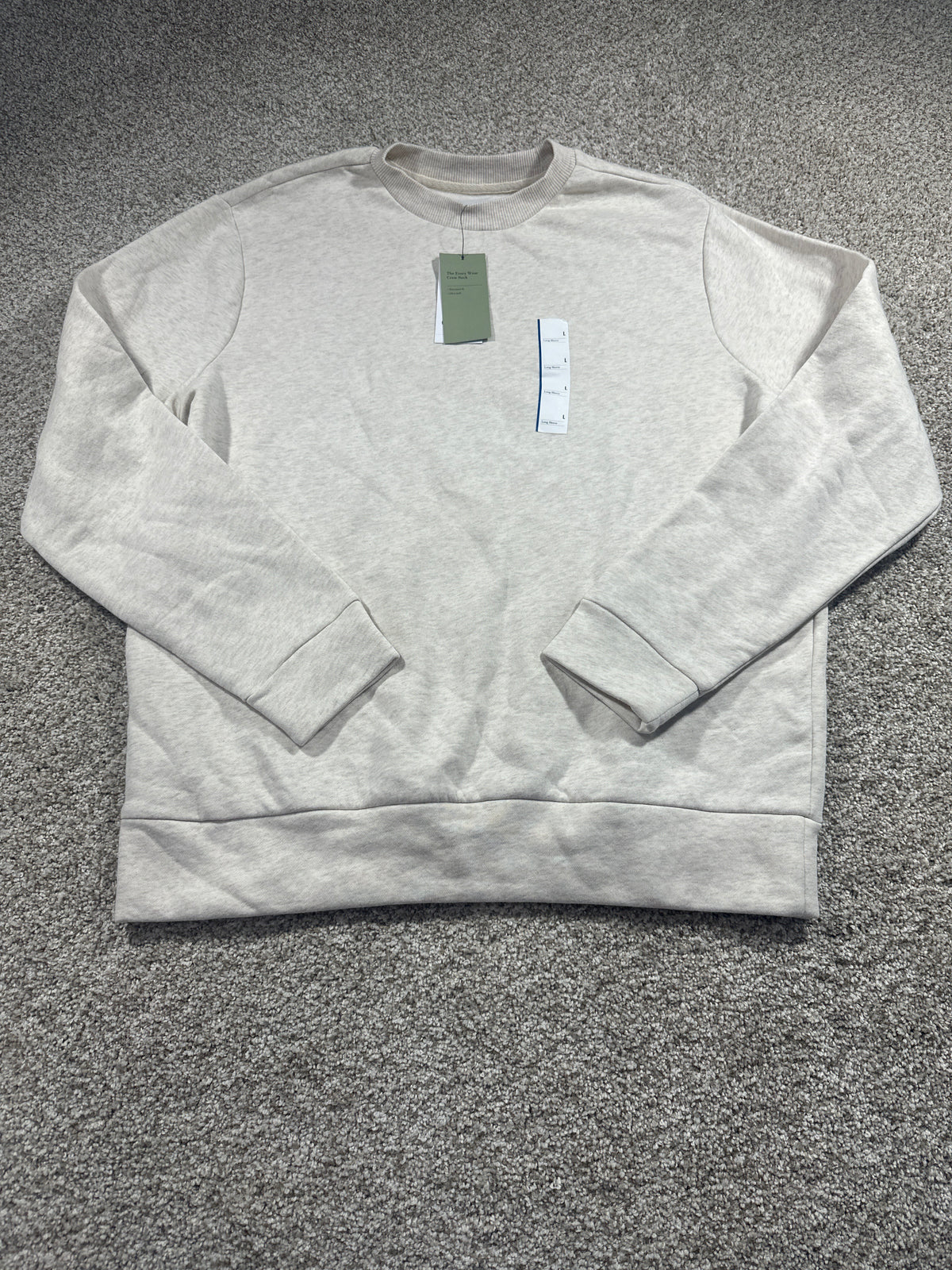Goodfellow & Co Every Wear fleece crewneck L oatmeal