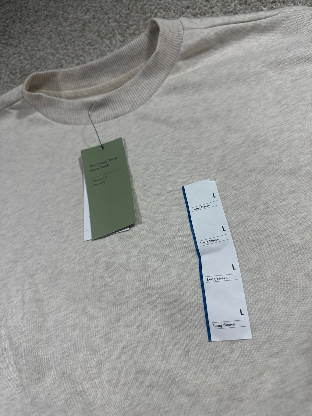 Goodfellow & Co Every Wear fleece crewneck L oatmeal