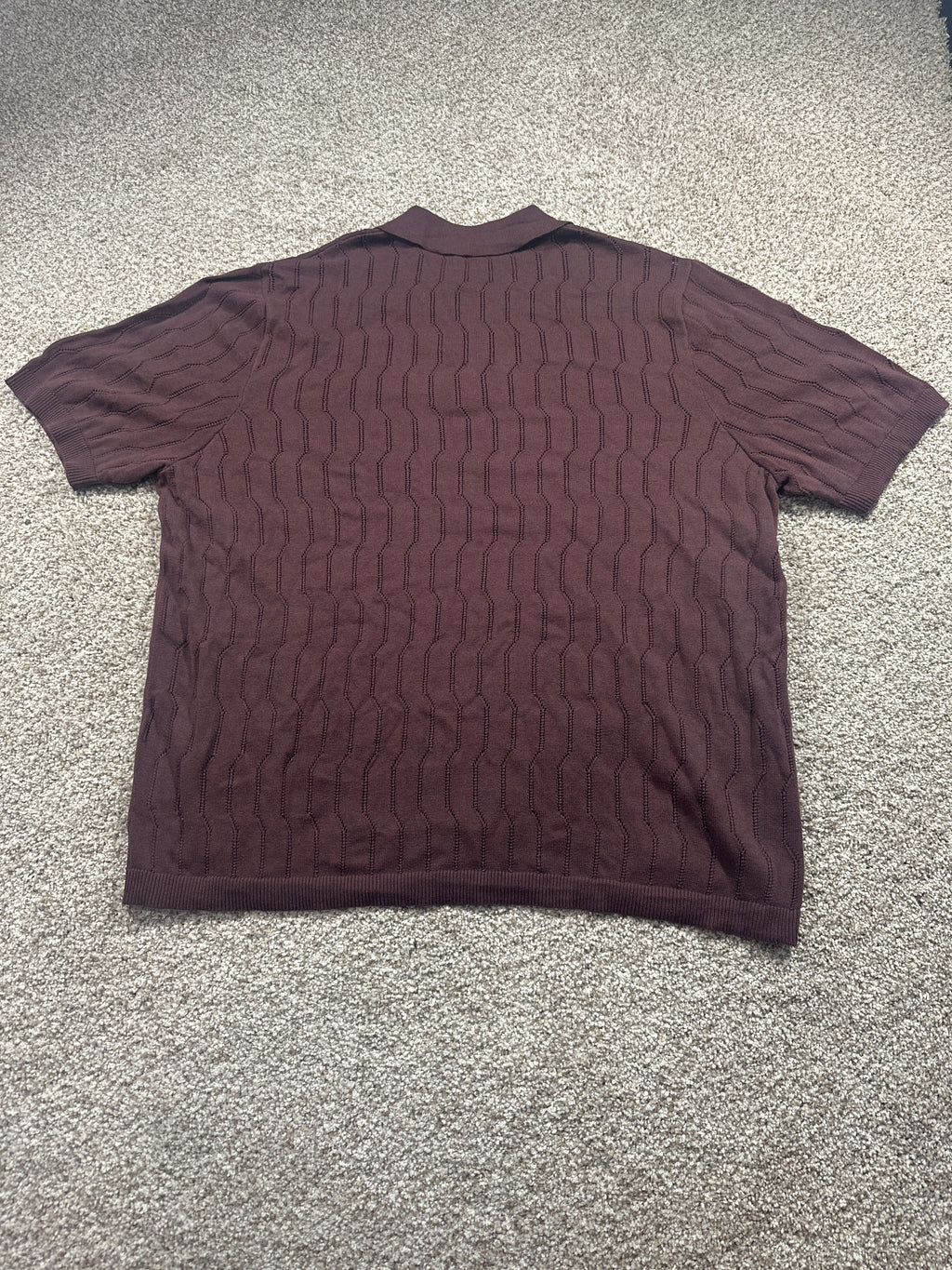 Goodfellow & Co short sleeve sweater polo XL brown