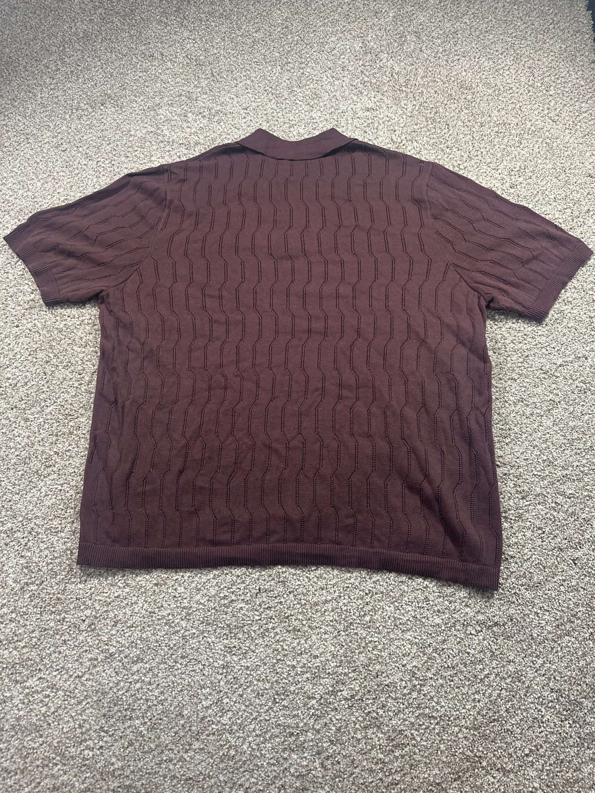 Goodfellow & Co short sleeve sweater polo XL brown